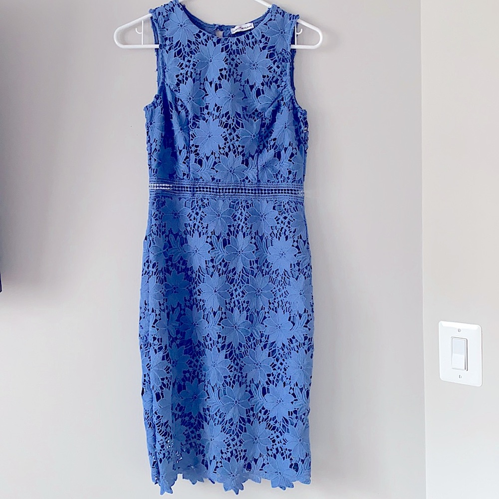 Dainty Hooligan Take Me Out Crochet Dress Blue